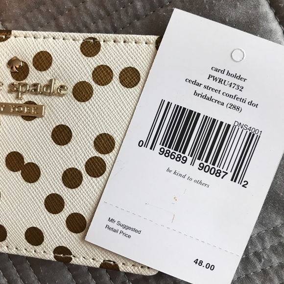 Kate spade Ivory w gold wristlet and card holder - Picture 3 of 8